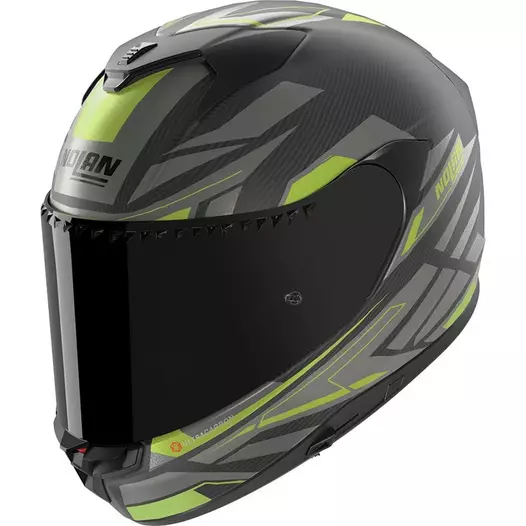 Nolan X-904 Ultra Carbon Rombo Мотошлем Green Black Зеленый