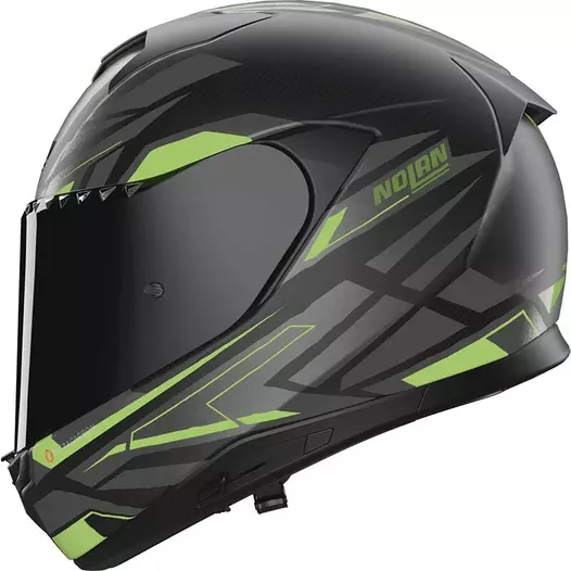 Nolan X-904 Ultra Carbon Rombo Мотошлем Green Black Зеленый