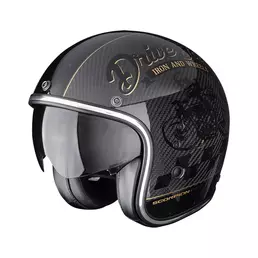 Scorpion Belfast Evo Carbon Zippy Мотошлем Black Gold Черный