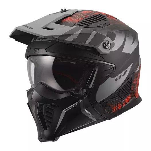 Ls2 Of606 Drifter Gas Мотошлем Grey Red Matt Красный (размер: xs)