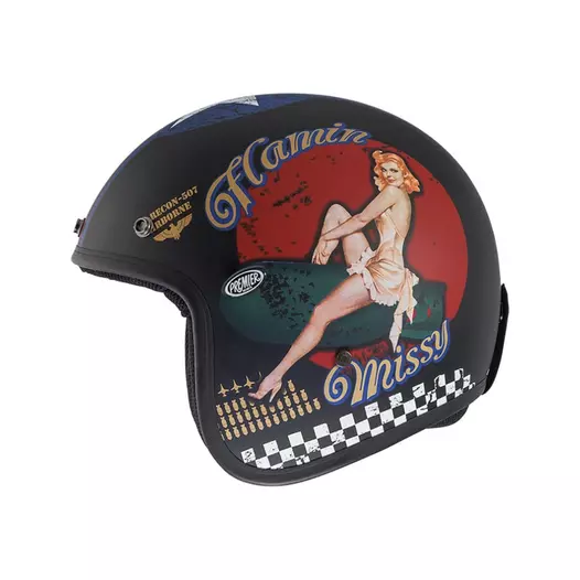 Premier Jet Classic Pin Up 9 Bm Мотошлем Черный