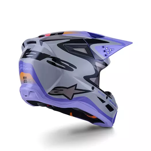 Alpinestars Sm3 Jettson Мотошлем Grey Purple Фиолетовый