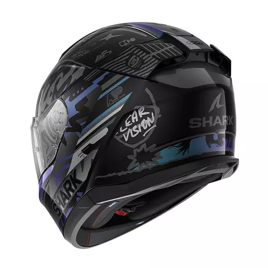 Shark D-skwal 3 Streetrush Мотошлем Black Green Черный