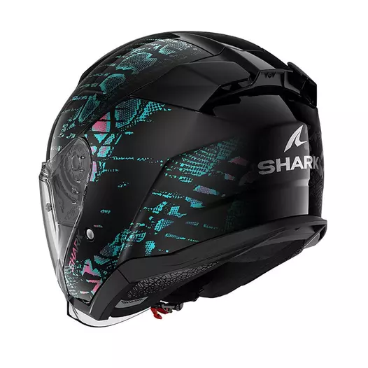 Shark Skwal Jet Reptaia Мотошлем Black Teal Черный
