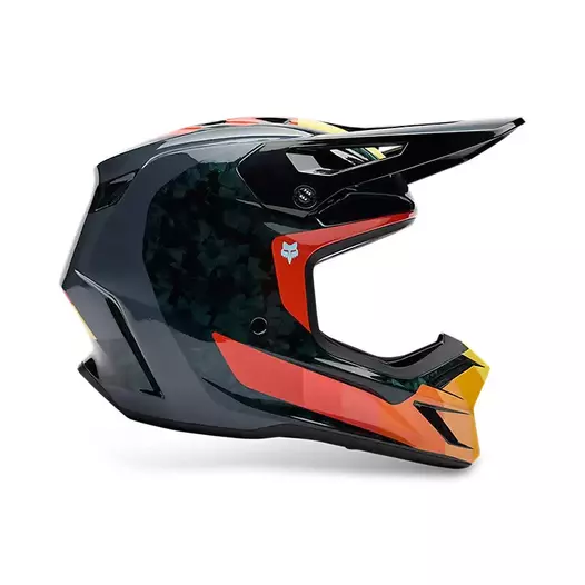 Fox V3 Rs Grid Мотошлем Black Orange Оранжевый