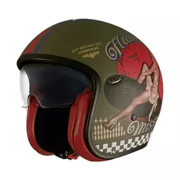 Premier Vintage Pin Up Military Bm 22.06 Мотошлем Зеленый