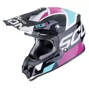 SCORPION VX-16 EVO Air Analog offroad-helm Metal Black / Blue / Pink