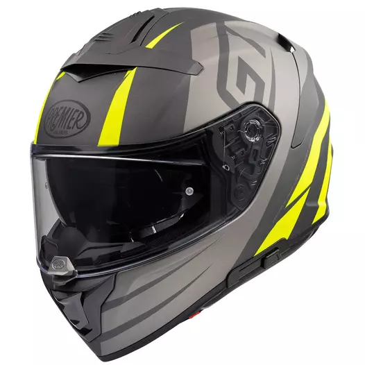 Premier Devil Gt Y Bm Мотошлем Grey Yellow Желтый (размер: s)