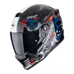SCORPION Covert FX Skullz integralhelm Black / Grey / Red