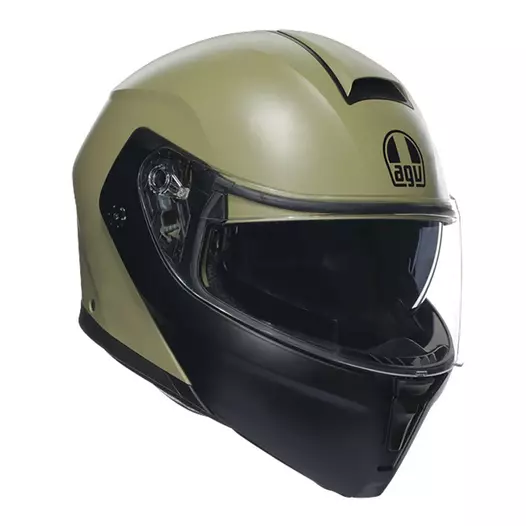 Agv Streetmodular Mono Modular Мотошлем Green Matt Серый