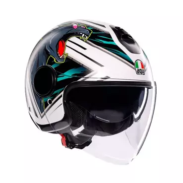 Agv Eteres E2206 Ghepard Мотошлем White Black Green Белый