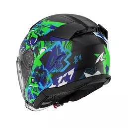 Shark Skwal Jet Pranz Mat Мотошлем Green Blue Зеленый