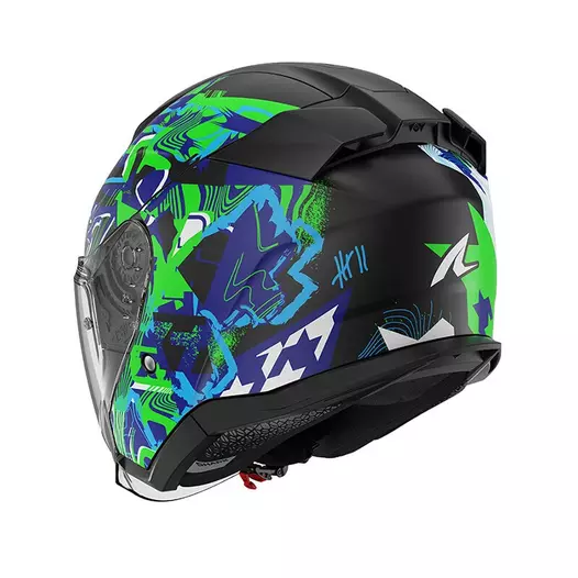 Shark Skwal Jet Pranz Mat Мотошлем Green Blue Зеленый