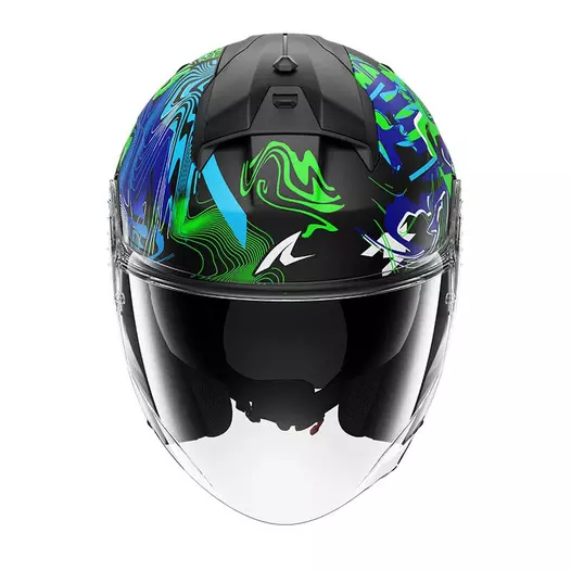 Shark Skwal Jet Pranz Mat Мотошлем Green Blue Зеленый