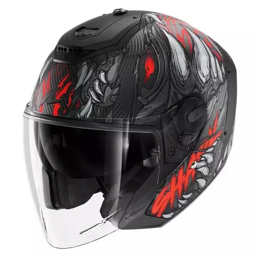 SHARK RS Jet Carbon Shaytan jethelm Black / Red / Anthracite