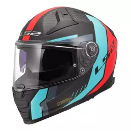 Ls2 Ff811 Vector 2 Carbon Grid Мотошлем Red Cyan Matt Черный