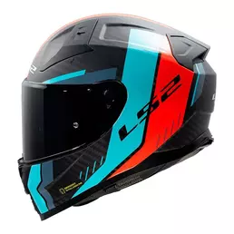 Ls2 Ff811 Vector 2 Carbon Grid Мотошлем Red Cyan Matt Черный