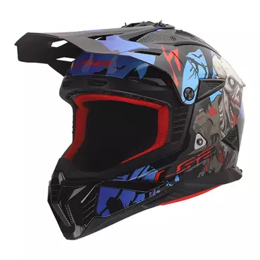 Ls2 Mx708 Fast 2 Zombie 2 Мотошлем Red Blue Синий