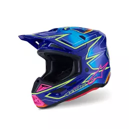 Alpinestars Sm7 2206 Cast Мотошлем Blue Pink Yellow Фиолетовый