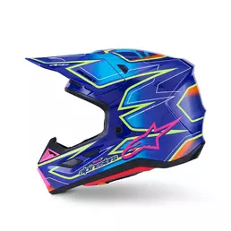 Alpinestars Sm7 2206 Cast Мотошлем Blue Pink Yellow Фиолетовый