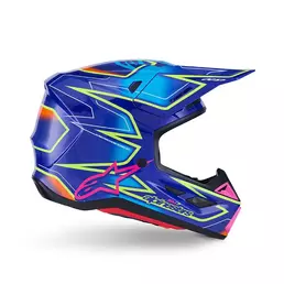 Alpinestars Sm7 2206 Cast Мотошлем Blue Pink Yellow Фиолетовый