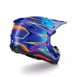 Alpinestars Sm7 2206 Cast Мотошлем Blue Pink Yellow Фиолетовый