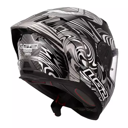 Ls2 Ff807 Dragon Carbon Enthum Мотошлем Grey Серый