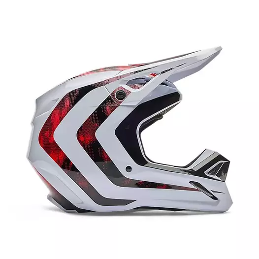 Fox V1 Kairos Мотошлем White Red Белый