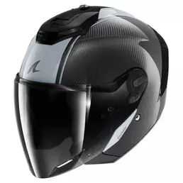 SHARK RS Jet Carbon Blank jethelm Glossy / Carbon / Silver