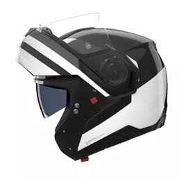 Nolan N90.3 06 Roboto Мотошлем Black Silver White Белый