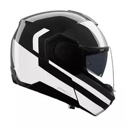 Nolan N90.3 06 Roboto Мотошлем Black Silver White Белый
