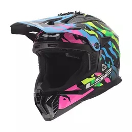Ls2 Mx708 Fast 2 Grotesk Мотошлем Blue Pink Green Синий