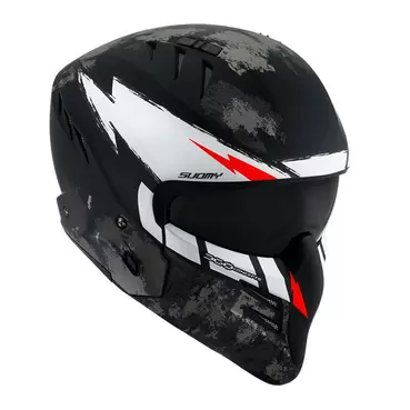 Suomy Armor Hi Volt Мотошлем Black Matt White Черный