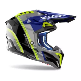 Airoh Aviator 3 Hima Мотошлем Blue Gloss Желтый