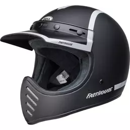 Bell Moto-3 Ece6 Fasthouse Old Road Мотошлем Black White Черный