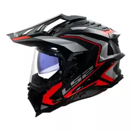 LS2 MX701 Explorer Carbon Frontier II integralhelm Красный