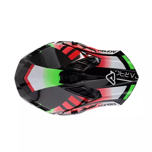 Acerbis Steel Carbon 2206 Мотошлем Green Red Оранжевый