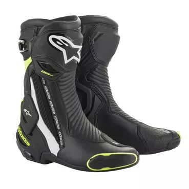 Alpinestars Smx Plus V2 мотоботинки Black White Yellow Желтый