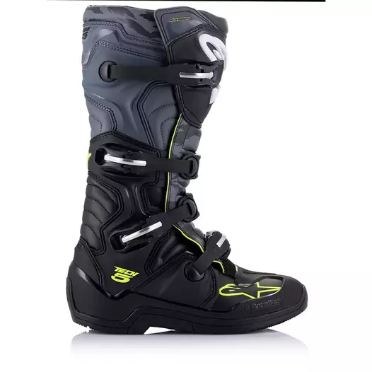 Alpinestars Tech 5 мотоботинки Black Grey Yellow Fluo Серый