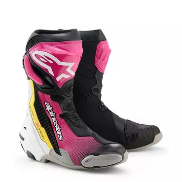 Alpinestars Supertech R мотоботинки Magenta White Yellow Розовый