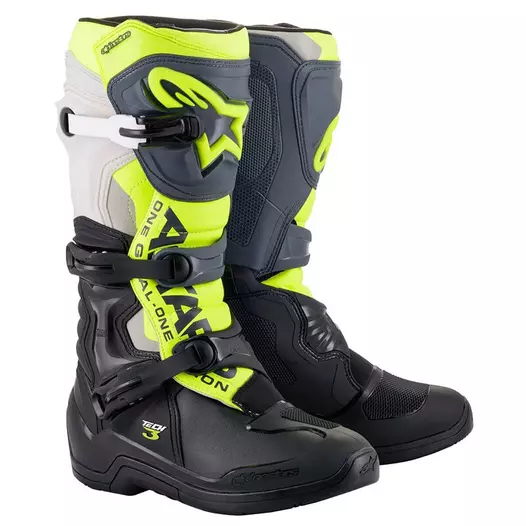 Alpinestars Tech 3 мотоботинки Grey Yellow Fluo Желтый (размер: 8)