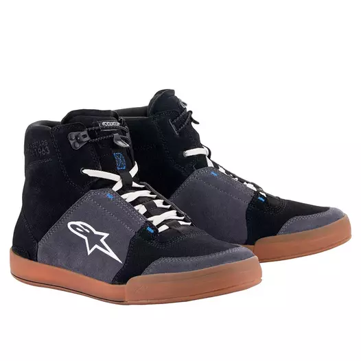 Alpinestars Chrome мотоботы Black Asphalt Gum Blue Серый (размер: 10,5)