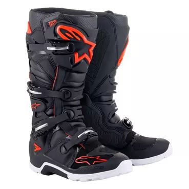 Alpinestars Tech 7 Enduro мотоботинки Black Red Fluo Красный