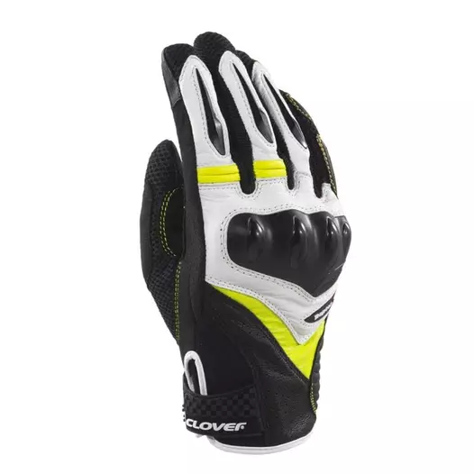 Clover Raptor 3 мотоперчатки Black White Yellow Желтый (размер: s)