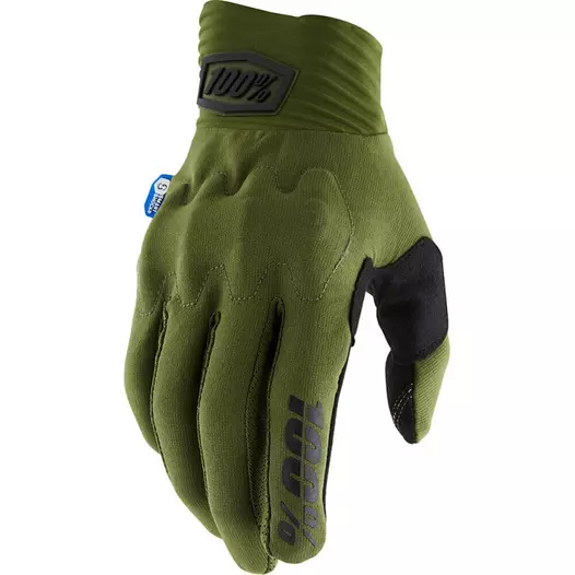 100% Cognito Smart Shock мотоперчатки Army Green Зеленый (размер: s)