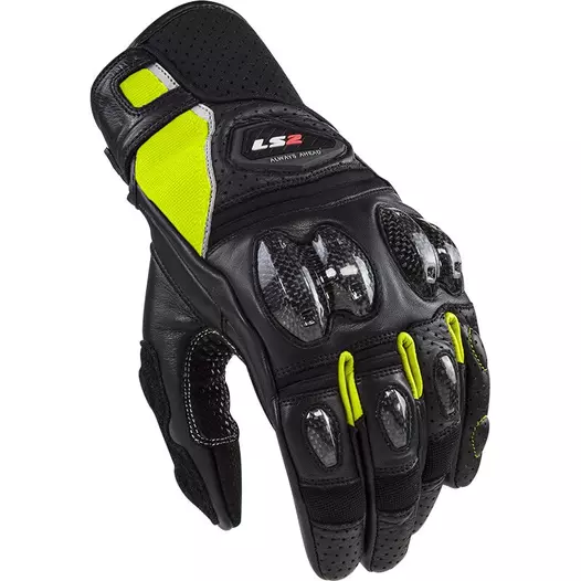 Ls2 Spark 2 Leather мотоперчатки Black Hv Yellow Желтый (размер: s)