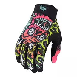 Troy Lee Designs Air Skull Demon мотоперчатки Orange Зеленый