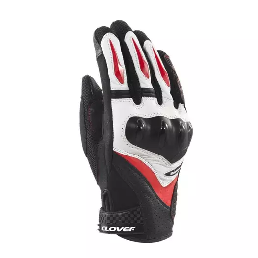Clover Raptor 3 мотоперчатки Black White Red Красный (размер: m)