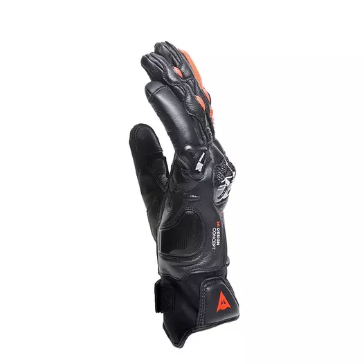 Dainese Carbon 4 Short мотоперчатки Black Red Fluo Красный