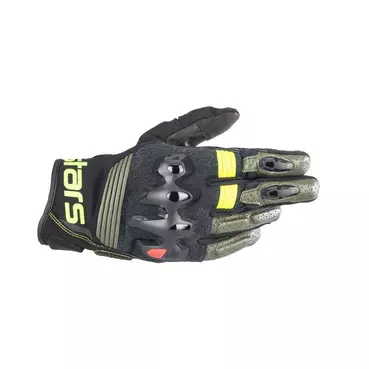 Alpinestars Halo Leather мотоперчатки Forest Black Yellow Зеленый